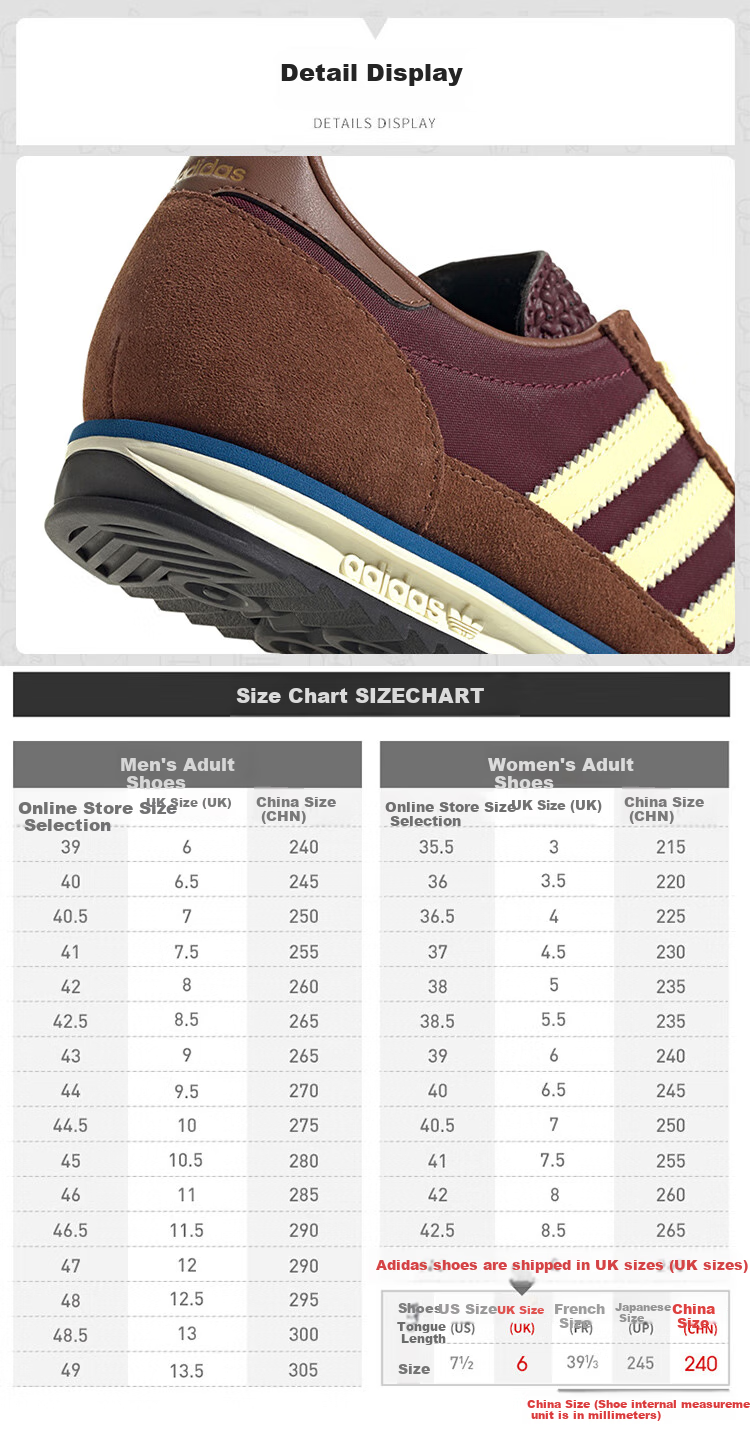Adidas Women's Trefoil SL72 SHOES Casual Shoes IE3425, Size 37 US4.5 4