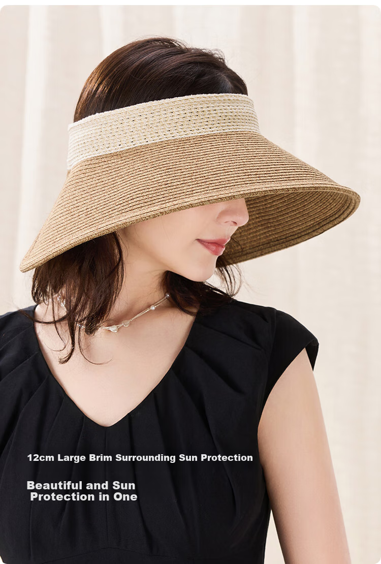 JIUMU Sun Protection Hat for Women, Sun Visor Cap, Sun Hat, Visor Hat, Straw Hat, Cool Hat, Summer Outdoor Face-Covering UV Protection Hat for Wome 6