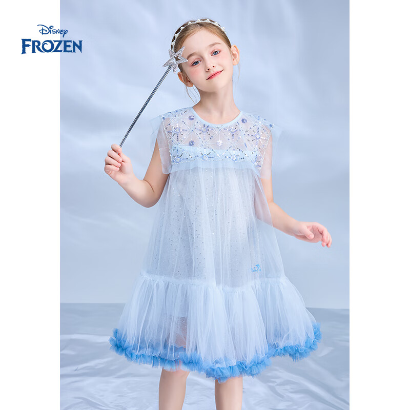 Disney Elsa Princess Dress, Girls' Summer Dress, New Style for 2026, Children's Clothing