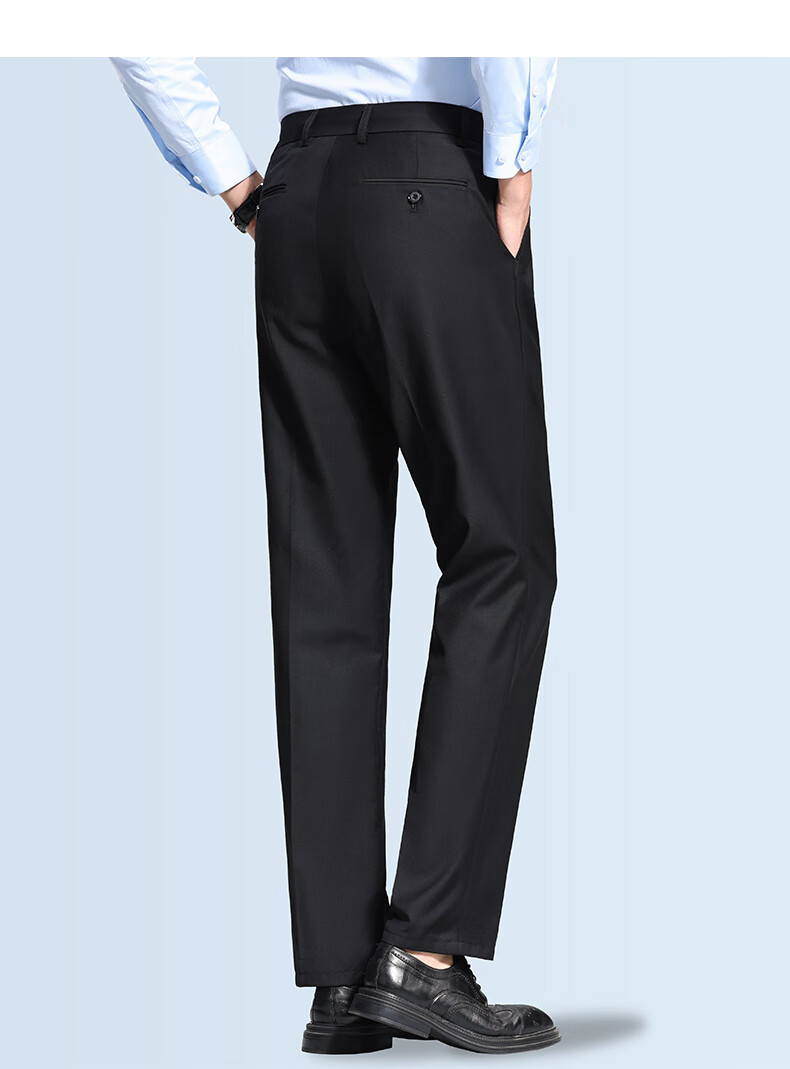 FIRS Anti-Wrinkle Men's Business Commuter Slim Straight Work Pants Spring Summer Lightweight Loose Casual Trousers 5