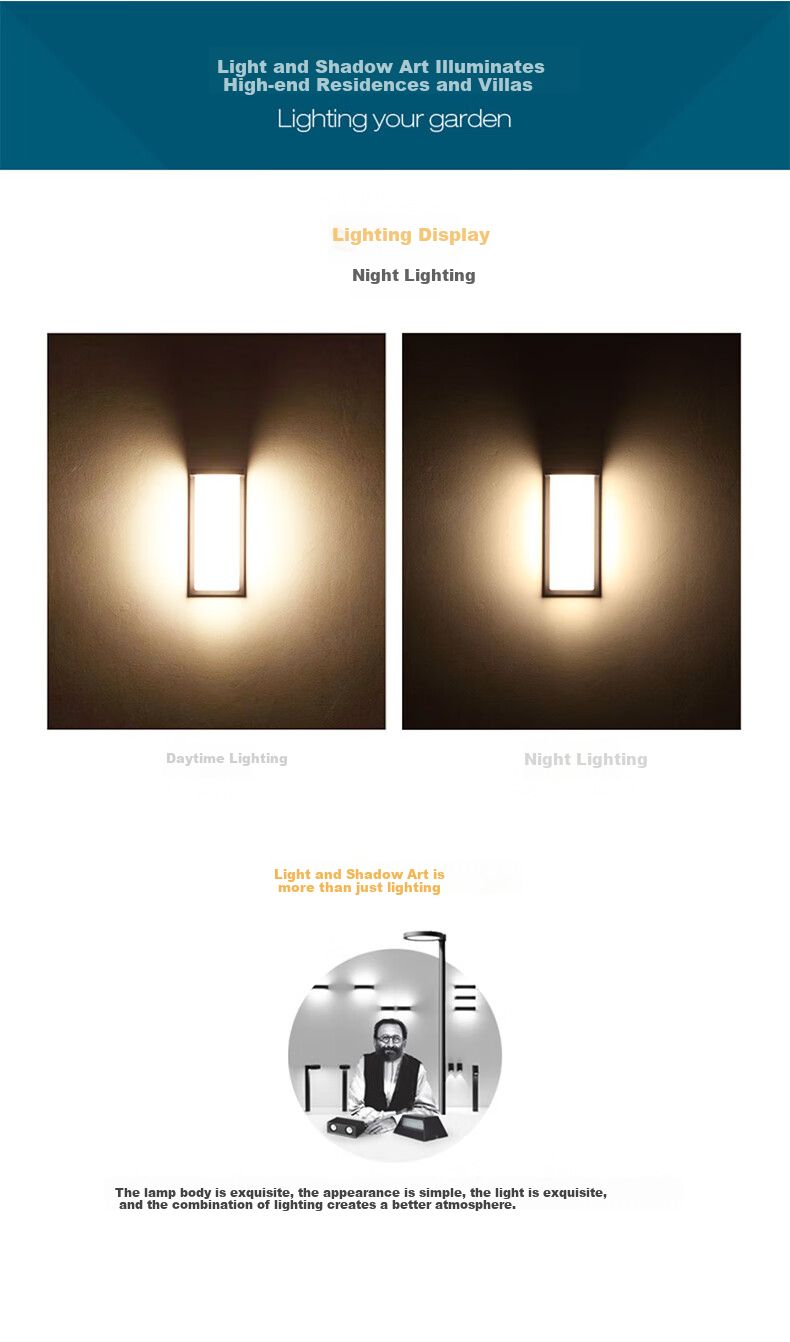 ZIDENG Garden Wall Light for Entrance, Outdoor Waterproof Light for Villa Courtyard, Exterior Wall Gate, Balcony Super Bright Wall Lamp 3