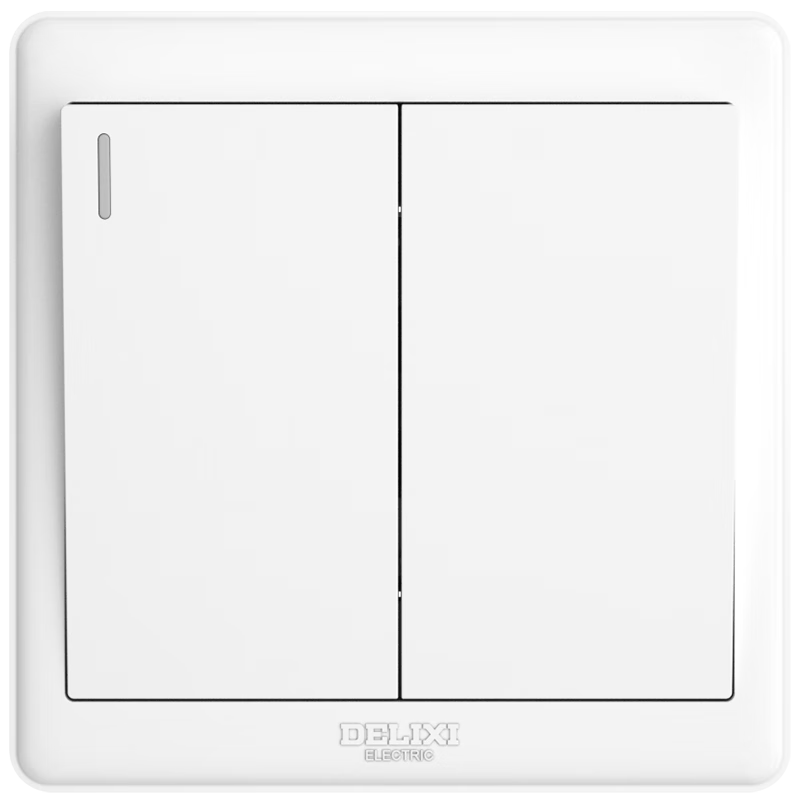 DELIXI Switch Socket Panel, CD815 Series, Double Switch Two-Way Control Switch, QSE862K2