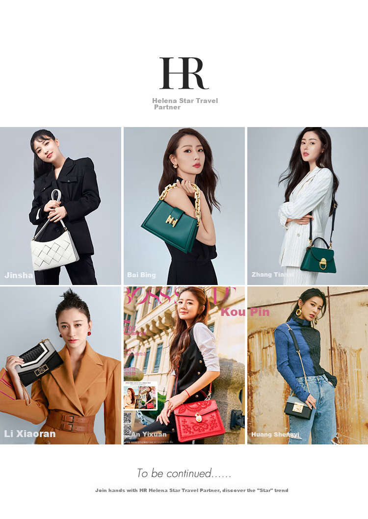 HR Women's Handbag, Top-Grain Leather Bucket Bag, Shoulder Crossbody Bag with Chain, Small Round Purse, Birthday Gift for Wome 15