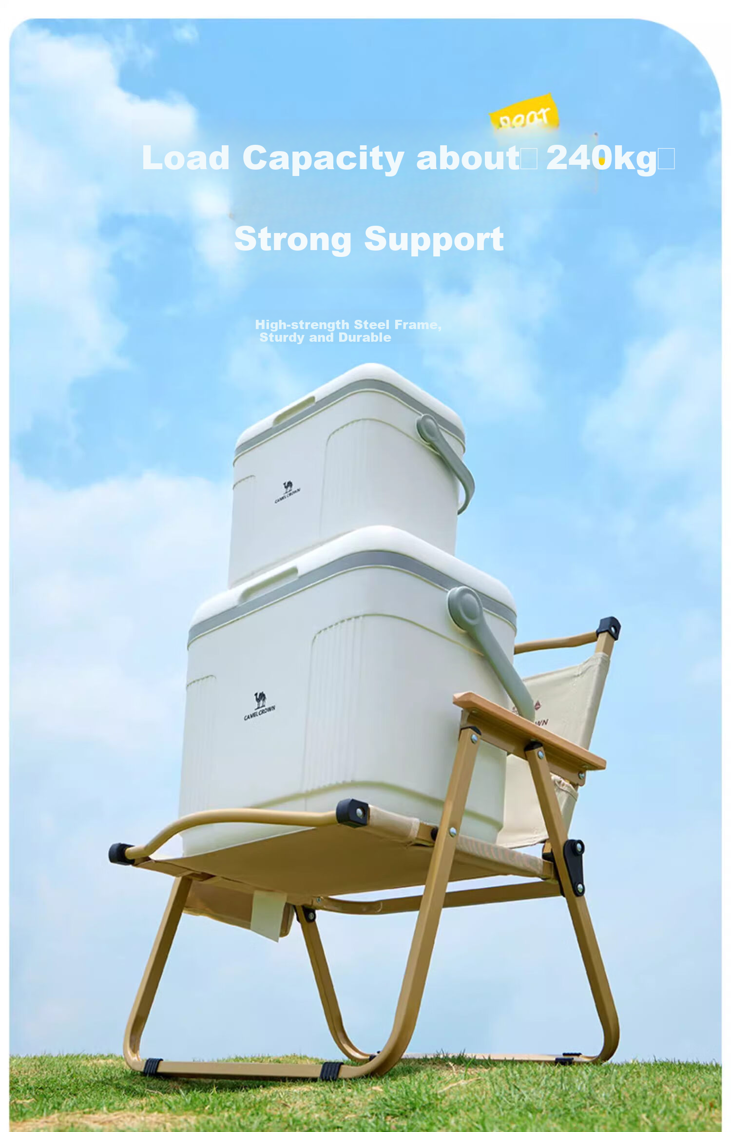 CAMEL Outdoor Kamilite Chair, Outdoor Picnic Camping Chair, Folding Camping Chair, Fishing Sketching Chair, Equipment Table And Chairs D619 14