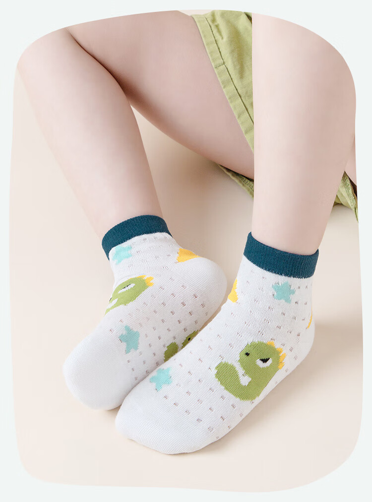 Yuzhaolin Boys' Summer Thin Mesh Breathable Mid-Calf Cotton Socks for Children and Students 10