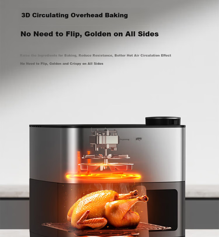 Joyoung Home 8L Air Fryer with No-Flip Design, Air Roasting Machine, All-Metal 3D Interior, Water-Filling Compartment, Oil-Free Low-Fat Electric Fryer KL80-V589 14