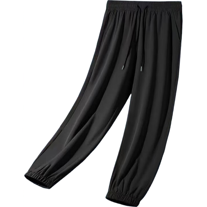 MiiOW Ice Silk Quick-Dry Pants for Women, Summer UPF50+ Sun Protection, Cool-Feeling Ankle-Tied Slimming Casual Mosquito-Proof Running Fitness Sports Pants