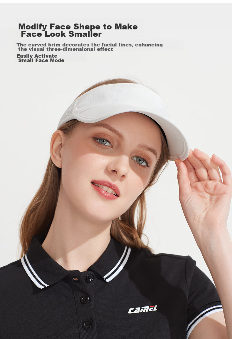 CAMEL Outdoor Sun Protection Hat, Visor Cap for Women, Lightweight Running Sports Hat, Korean Style Versatile Sun Visor Cap, Trendy 7