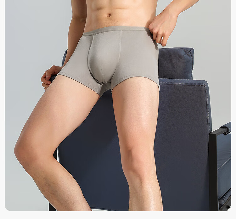 Beianshi Disposable Men's Boxer Briefs Modal Sterilized No-Wash Travel Portable 6-Pack Ash Gray + Gray Blue 2XL 13
