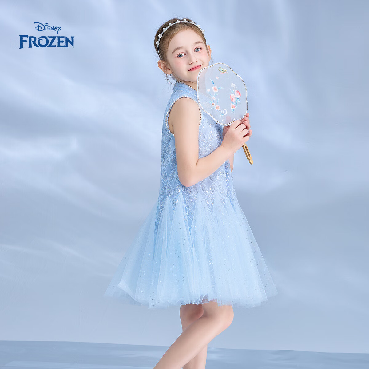 Disney Elsa Princess Dress, Girls' One-Piece Dress, Summer Clothing for Girls, New Style for Summer 2026, Fashionable Children's Clothes, Kids' Outfit