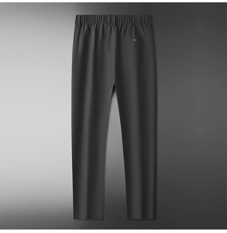 Ayoupang Summer Large Size Elastic Waist Dress Pants, Loose Elastic Business Thin Casual Trousers, Plus Size Cargo Long Pants 19