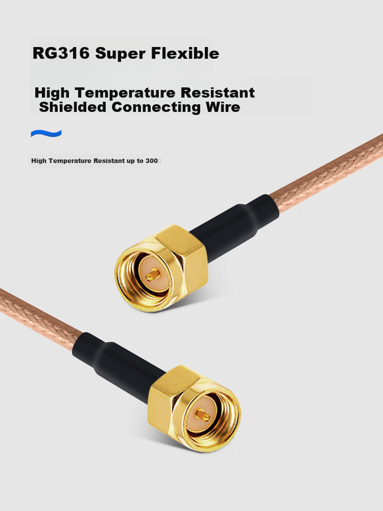 BOSENDE SMA Male to SMA Male RF Cable, Antenna Extension Cable 50 Ohm, High-Frequency RG316 Ultra-Soft Silver-Plated Shielded High-Temperature Cable, 0.5 Meter BSD-SMA 1