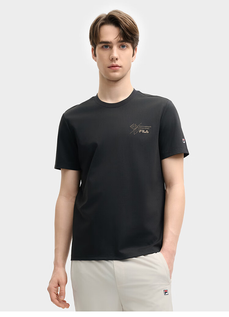 FILA Official Men's Short Sleeve T-Shirt 2026 Summer Casual Sports Basic Tee 1