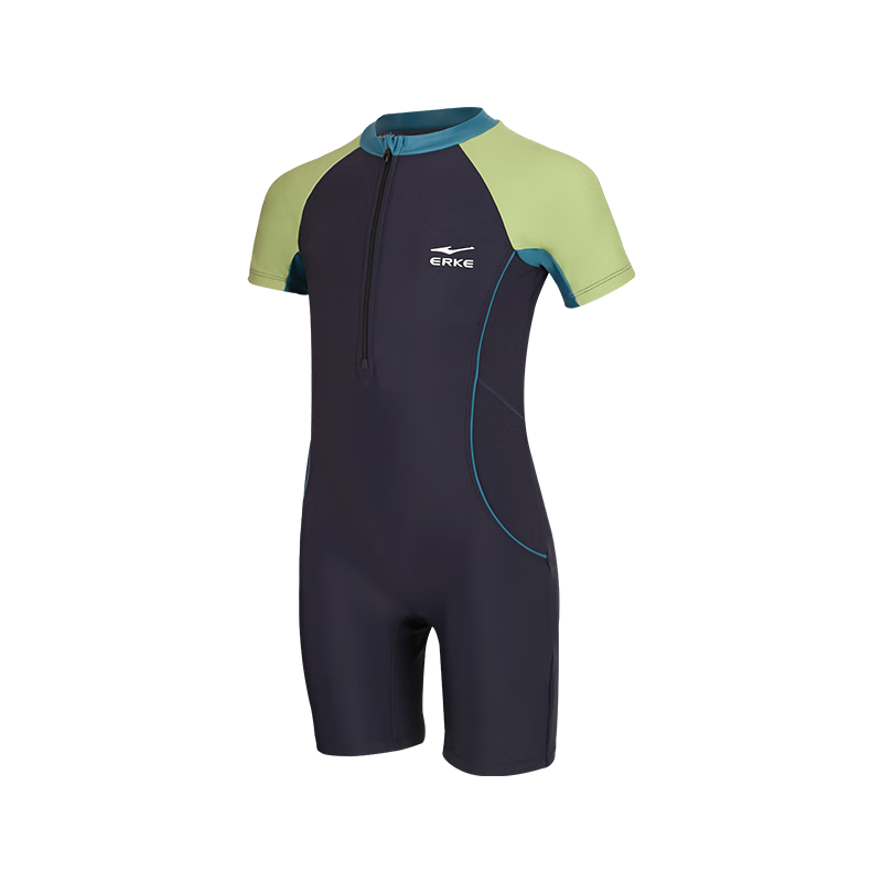 ERKE Children's Swimsuit New Style Boys Youth One-Piece Hot Spring Swimming Suit Set Swimwear 160 Light Sprout Gree