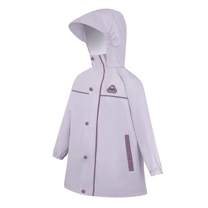 Lemon Baby Kids Raincoat Elementary School Rain Poncho Boys Girls Schoolwear with Backpack Cover Full Body Waterproof Thin Sand Purple M
