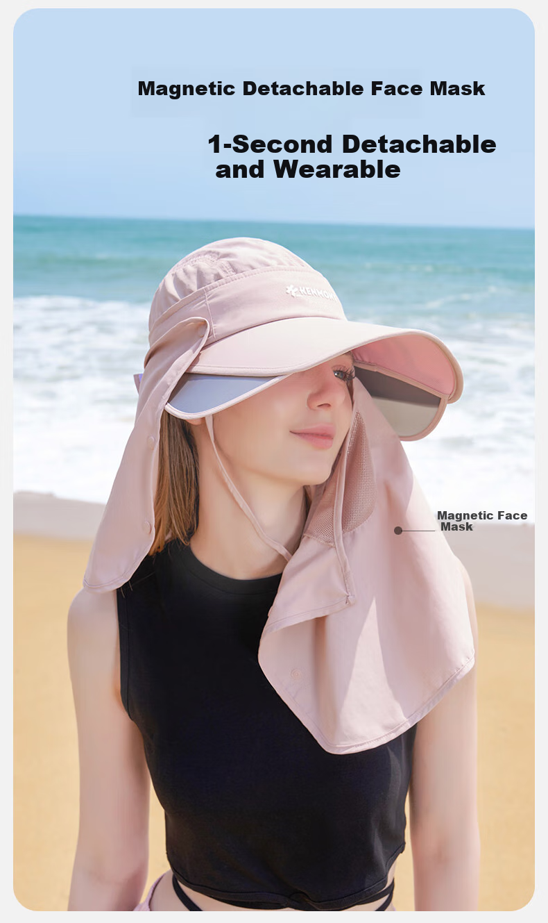 Kenmont Magnetic Face Mask Full-Face Sun Protection Hat for Women, UV-Resistant Neck Guard Quick-Dry Visor Sun Hat Km-3273 5