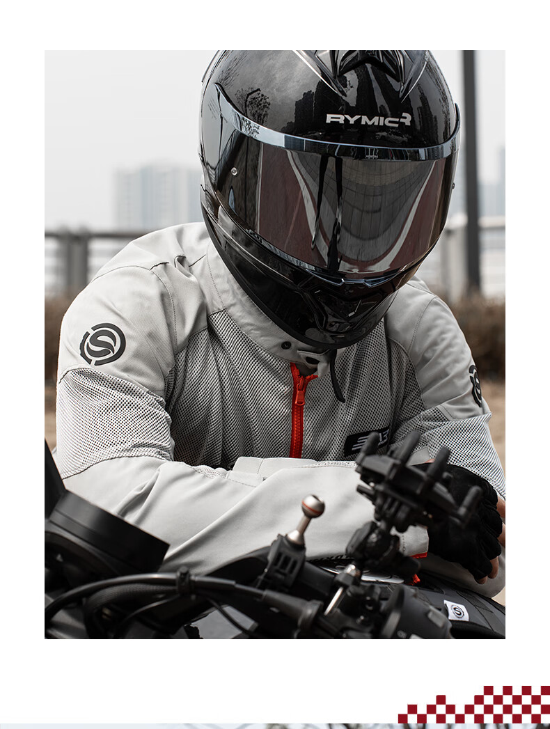 STAR FIELD KNIGHT Motorcycle Riding Jacket for Men, Summer Mesh Breathable Outdoor Motorbike Anti-Fall Top, Gray, Size L 12