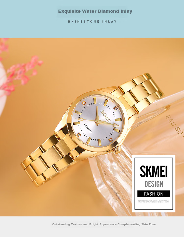 Skmei Fashionable, Unique, Light Luxury High-End Calendar National Watch Quartz Wristwatch Mechanical Style Women's Birthday Gift 7070 4