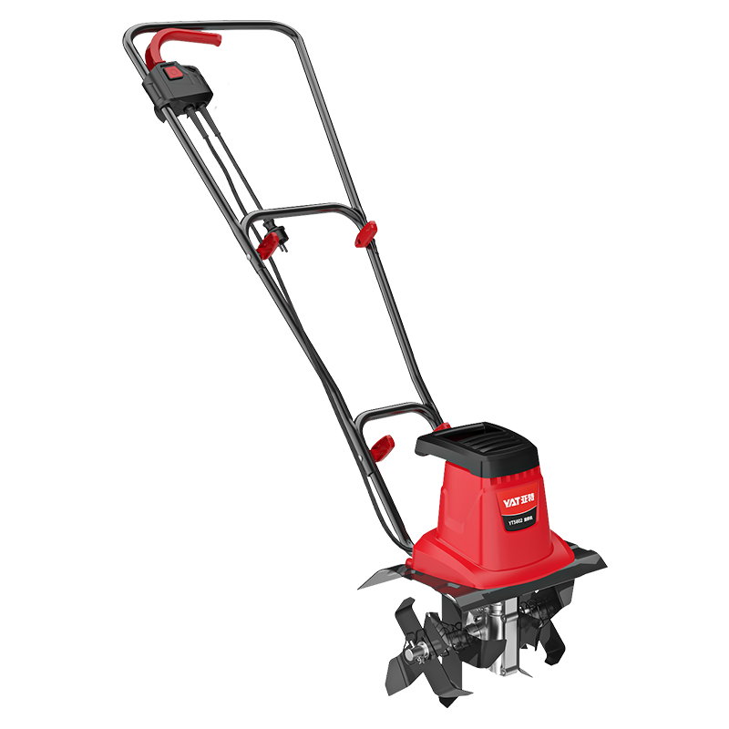 YAT Plug-In Small Mini-Tiller, 4-Blade Garden Cultivator for Home Use, Electric Soil Loosening Machine for Gardens And Orchards