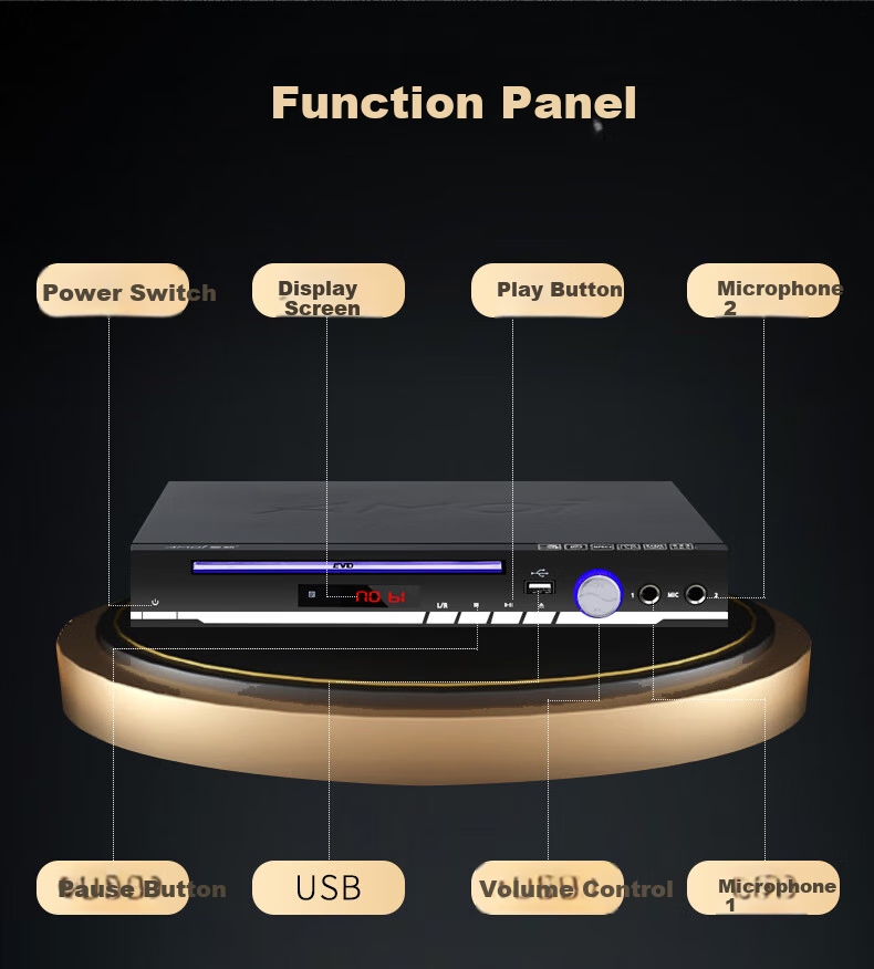 Amoi SA-891 DVD Player CD VCD DVD Qiaohu Player Disc Player Optical Drive USB MP3 (Black) 11