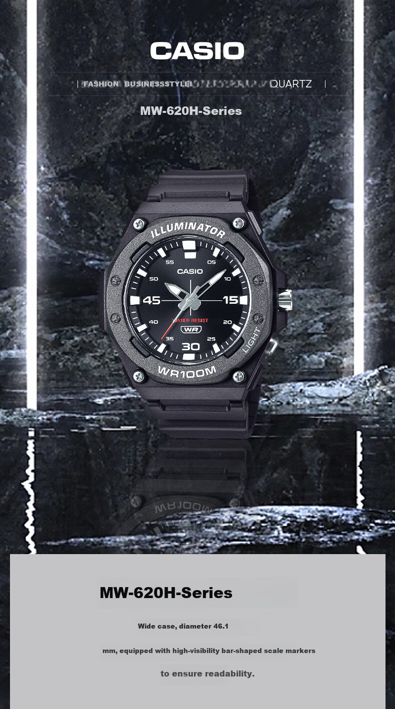 Casio Watch for Men, Students, Sports, Electronic, Children's Japanese And Korean Style, Gift for Boyfriend MW-620H 1