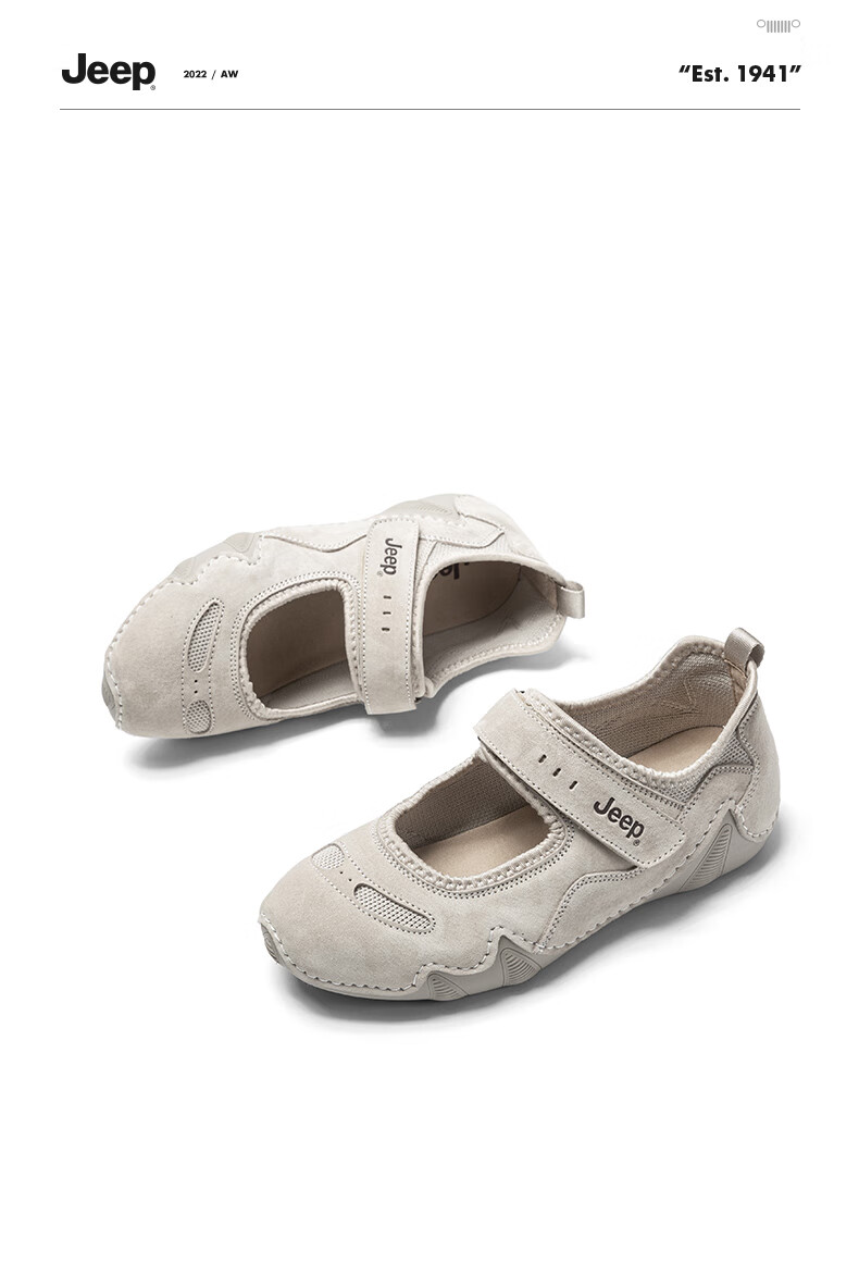 JEEP Women's Sport Mary Jane Soft Sole Casual Sandals Summer New Retro Versatile Flat Shoes Gray Size 38 4