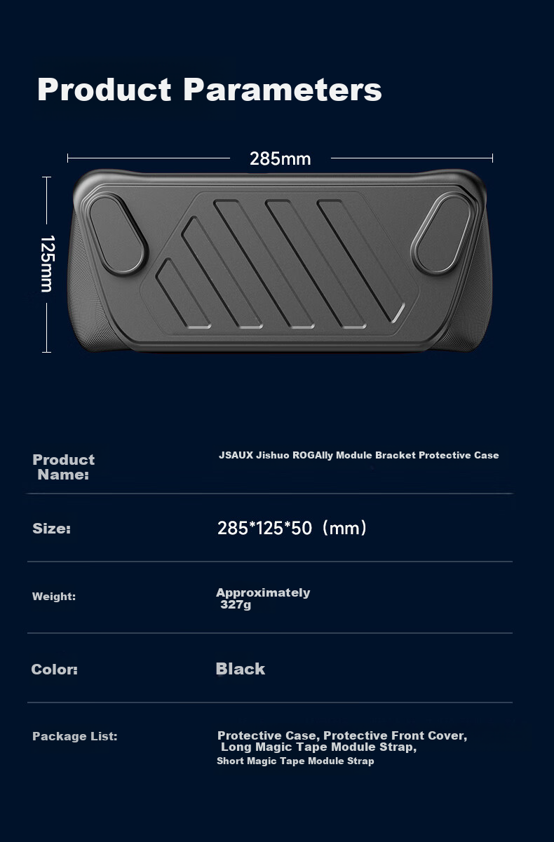 JSAUX ROG Handheld Console Case, ROG Protective Cover with Built-In Stand Module, Ally Gaming Console Accessory, Detachable Front Cover, Anti-Slip, Shockproof Grip Strap 12