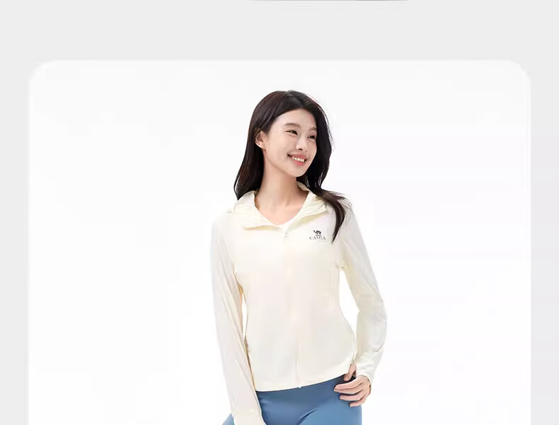 CAMEL Outdoor Original Yarn Sun Protection Jacket Cloud Feel Slim Breathable Sun Protection Coat A25BATG111 S 22