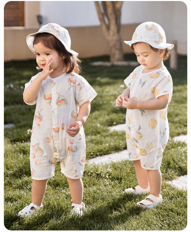 Wismorni Baby Muslin Short Sleeve Romper Summer Thin Infant Clothes Summer Jumpsuit Crawling Suit 7