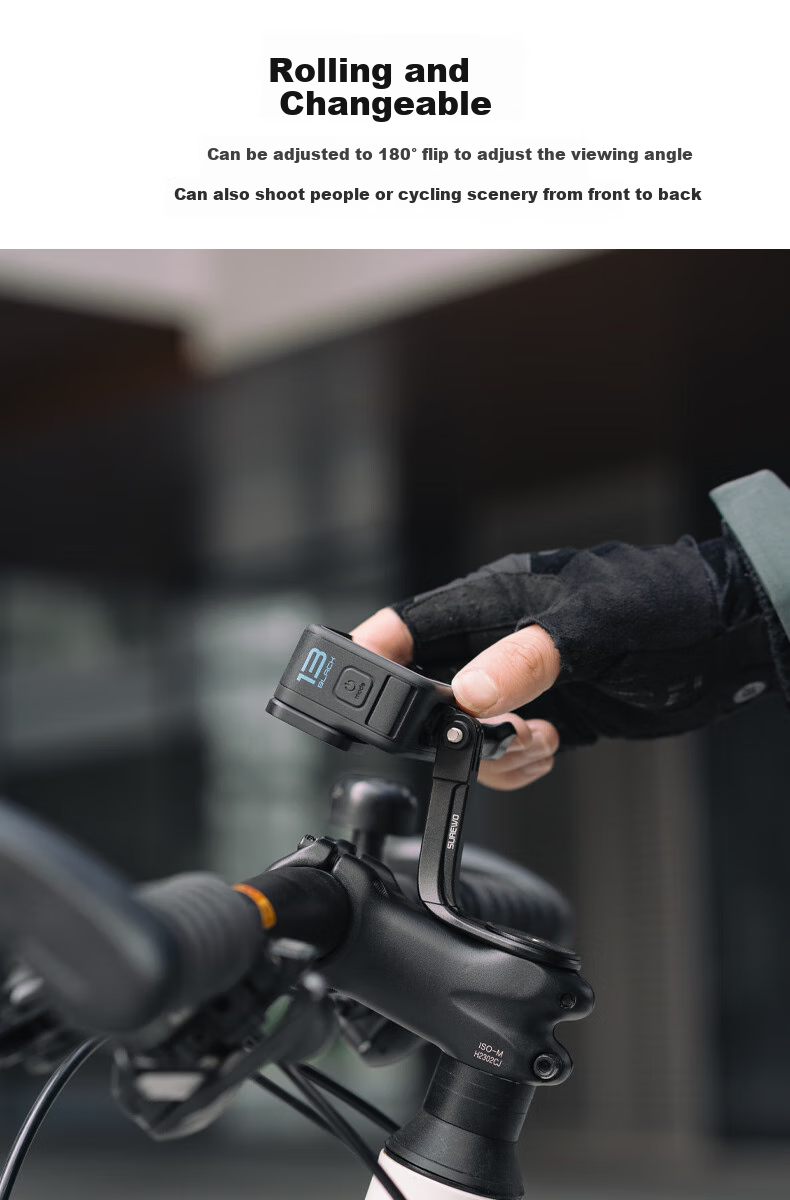 SUREWO Action Camera Bicycle Bowl Mount with Handle, Center Stand, Compatible with GoPro 13, DJI Action 5 Pro/6/4, Bicycle Mount Base, Nano Shooting Accessory 4