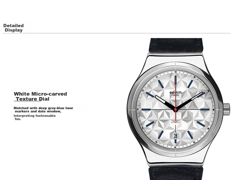 Swatch Swiss Watch Leather Strap Metal Mechanical Men's Wristwatch Holiday Gift Maze Decoratio 5