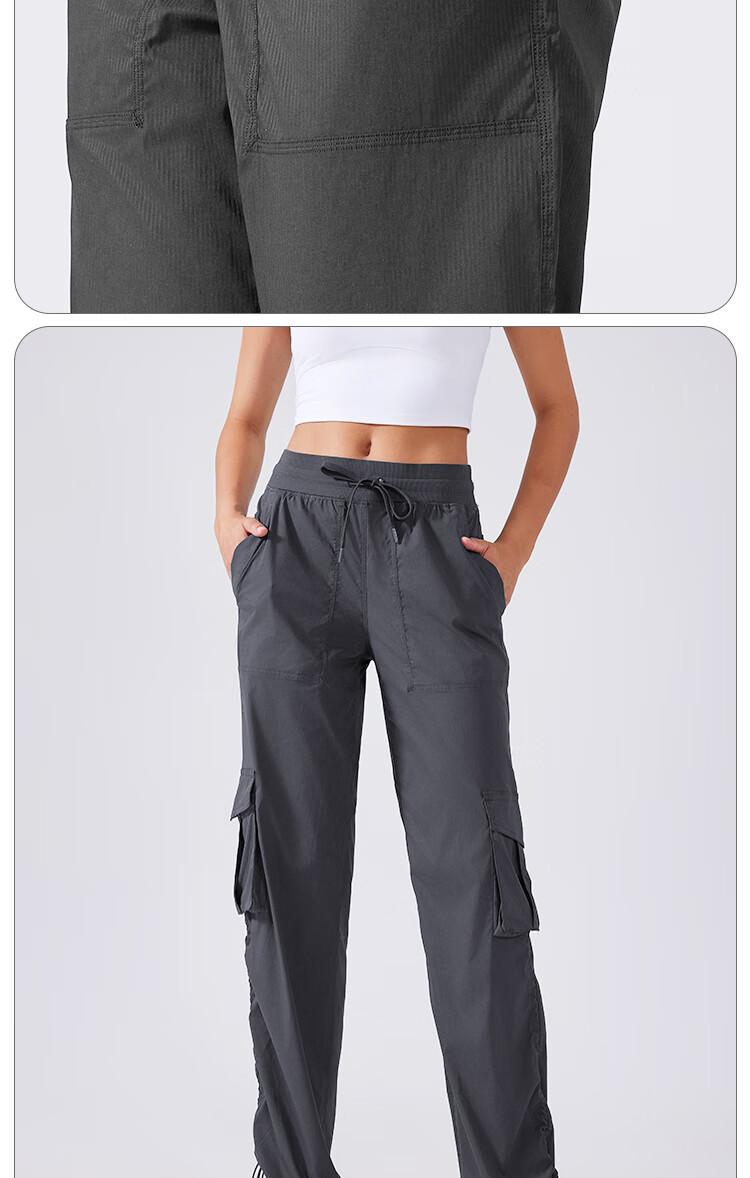 LangSha Loose-Fit Mid-Rise Cargo Pants for Women, Spring/summer 2025, Quick-Dry Lightweight Multi-Pocket Wide-Leg Outdoor Sports Casual Trousers 17