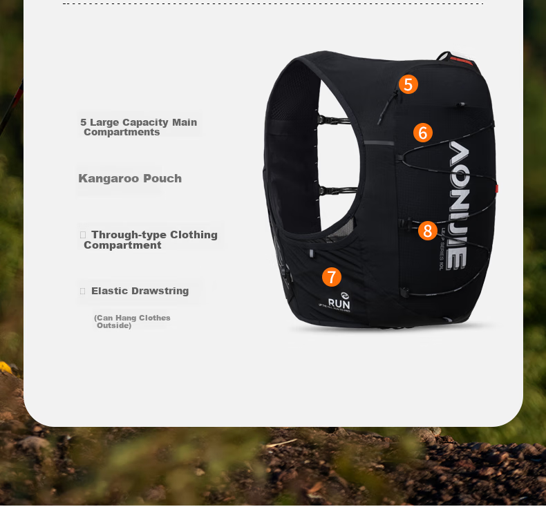 AONIJIE Trail Backpack for Men And Women, Running Backpack, Hiking Mountaineering Hydration Pack, Breathable Lightweight Marathon Backpack 13
