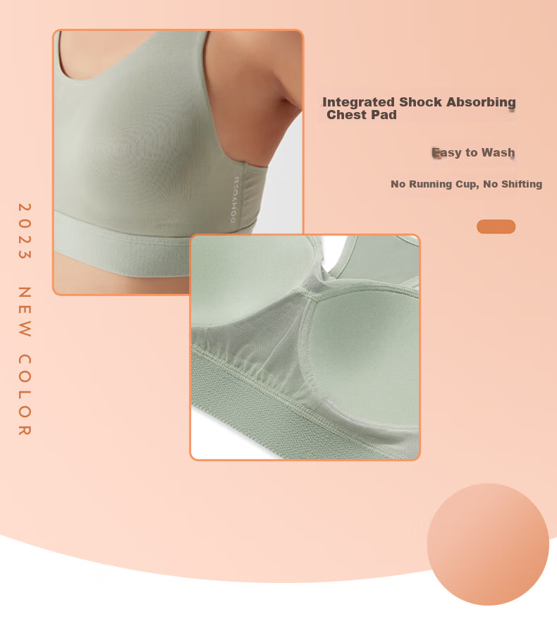 DECATHLON Women's Sports Bra, Wireless, Push-Up, Shock-Absorbing, Anti-Sagging, for Running, Beautiful Back Design - 4050490-L 4