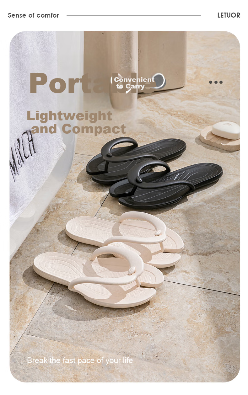 LETUO Summer Slippers for Women, Travel, Business Trips, Hotel Bathroom, Shower, Foldable, Portable, Outdoor Sandals for Me 1