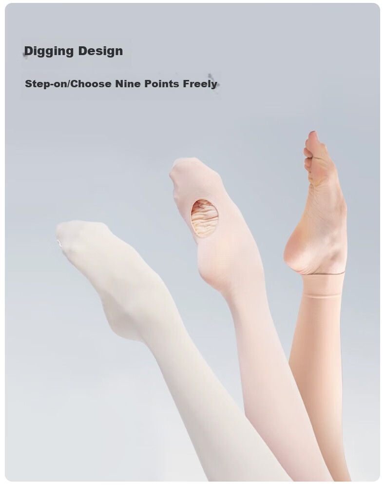 Bowuwuyuan Dance Socks, Yoga Autumn Women's Dance Adult Tights, Foot Hole Socks, Pilates Ballet Large Socks Stockings 3