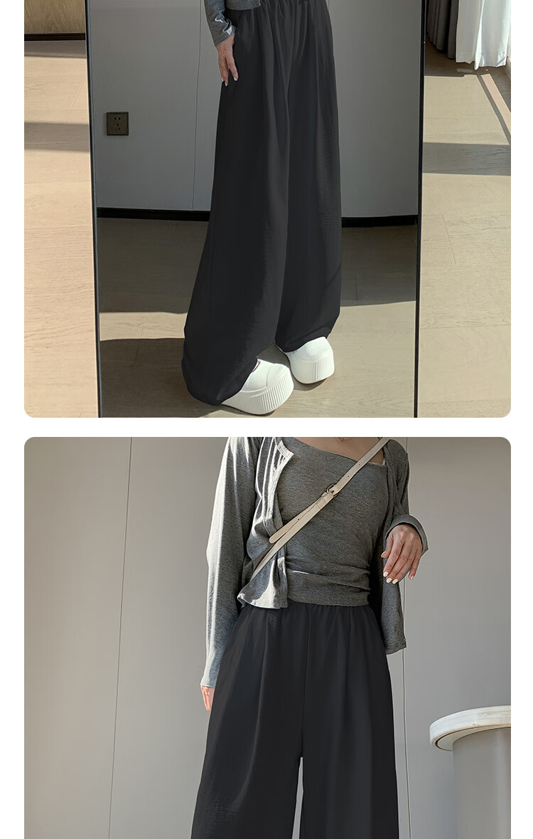 BOPRUIEY High-Waisted Cream-Colored Yamamoto-Style Pants for Women, Spring And Summer 2026 Latest Style, Lazy Casual Straight Wide-Leg Trousers 11