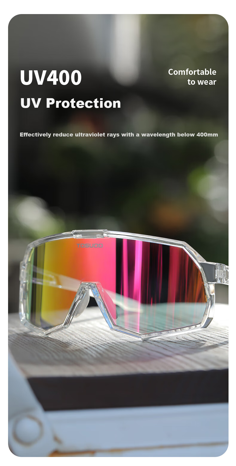 Tasiduizhang Bicycle Sports Cycling Glasses, Mountain And Road Bike Hiking Outdoor Windproof Transparent Photochromic Sunglasses 6