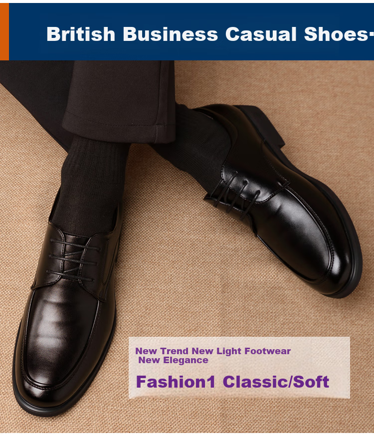 Poitulas Men's Hollow Lace-Up Business Casual Leather Shoes Breathable Versatile Sandals 9839 Black (Sandals) Size 45 3