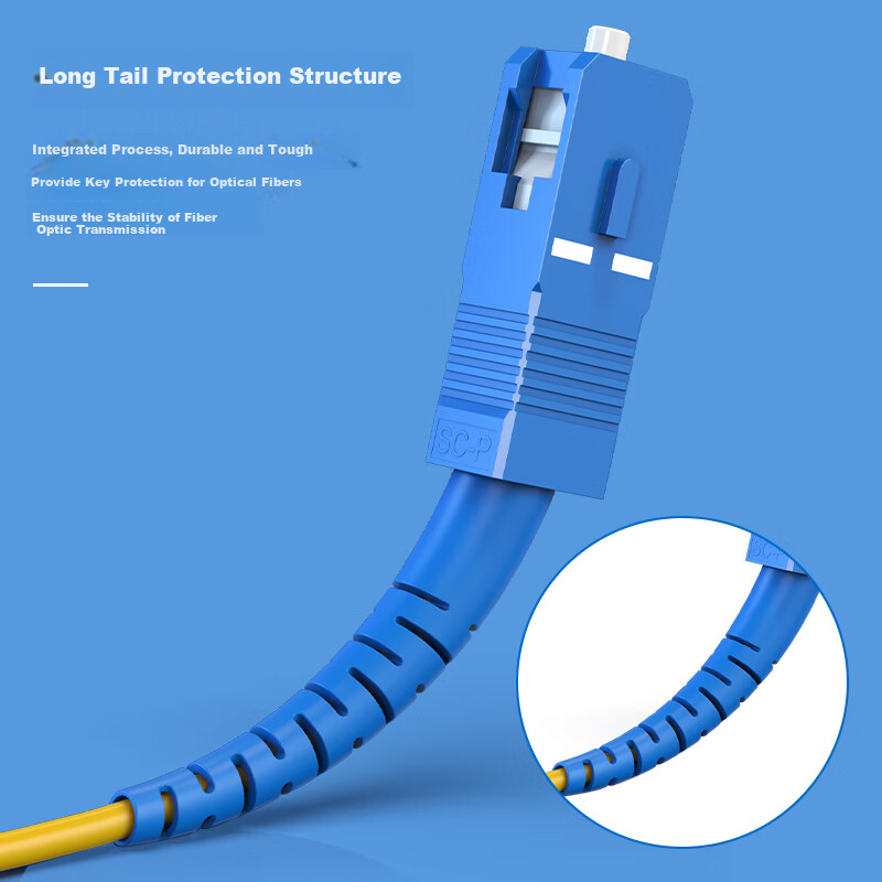 Zhongkeguangdian Single-Mode Fiber Optic Patch Cable, SC-FC Single-Mode Single-Core, 1 Meter, Single-Mode Optical Cable Pigtail, UPC Telecom Grade, 9/125μm Fiber Optic Cable, ZK-SC