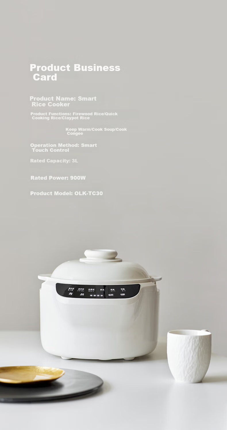 Olayks Ceramic Inner Pot Rice Cooker for 2-5 People, True Earthen Pot, No Coating, Smart Firewood Rice Cooker for Home Use, Claypot Rice Cooker, Soup Pot with Anti-Overflow Design, No Coating, 3L Capacity 28
