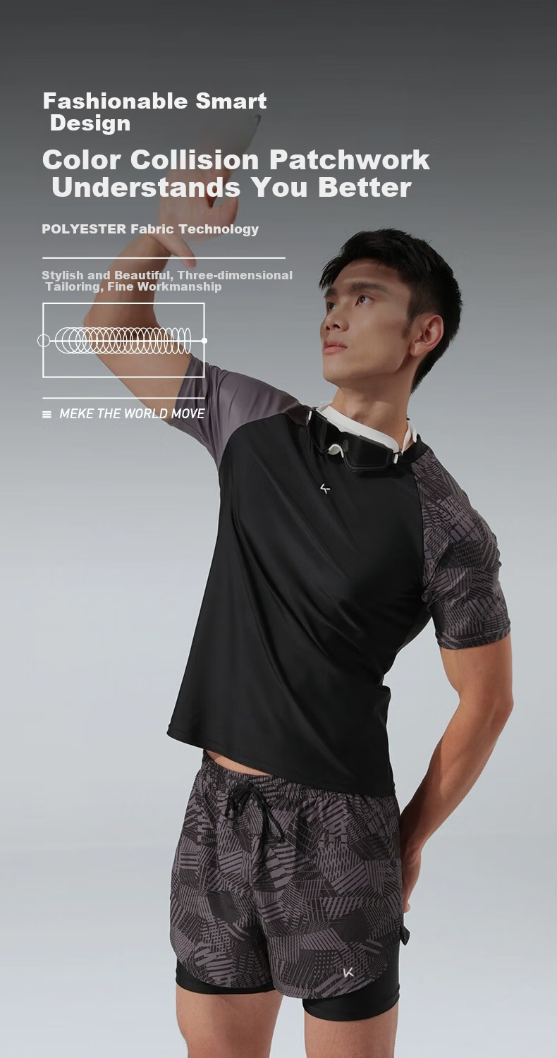 Keep Men's Swimwear Surfing Suit Hot Spring Comfortable Quick-Dry Diving Swimsuit Top Printed XXXL 2