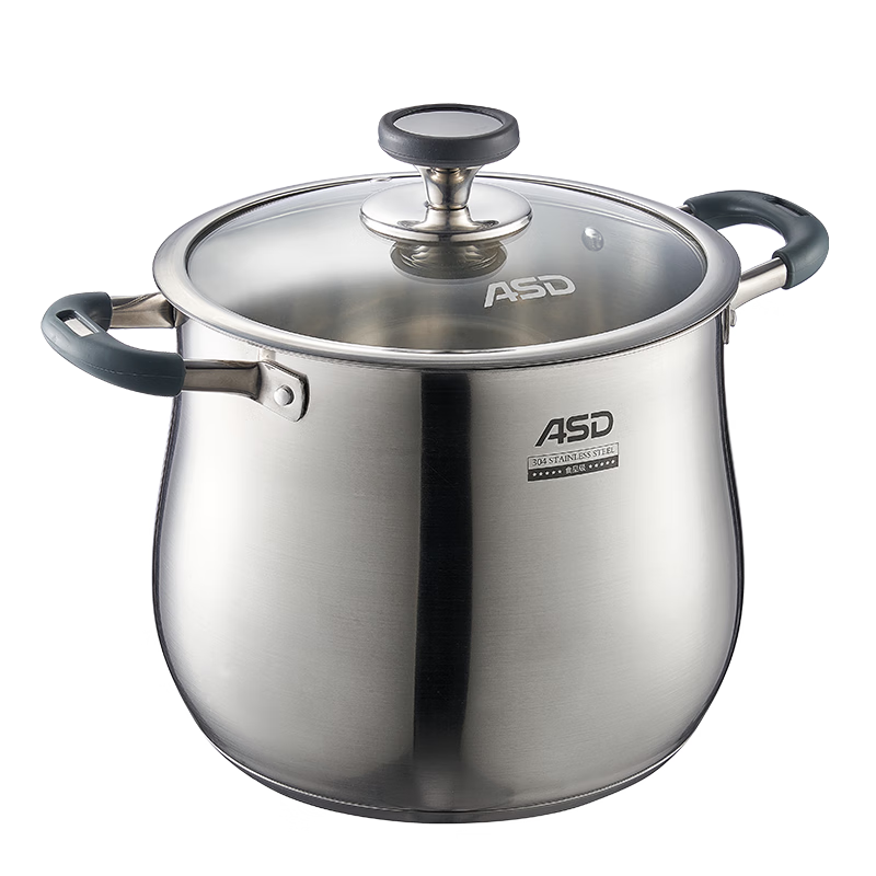 ASD Soup Pot, 304 Stainless Steel Thickened Stew Pot, Raised And Enlarged Braising Pot, 22CM Universal for Gas And Induction Cooktops H5