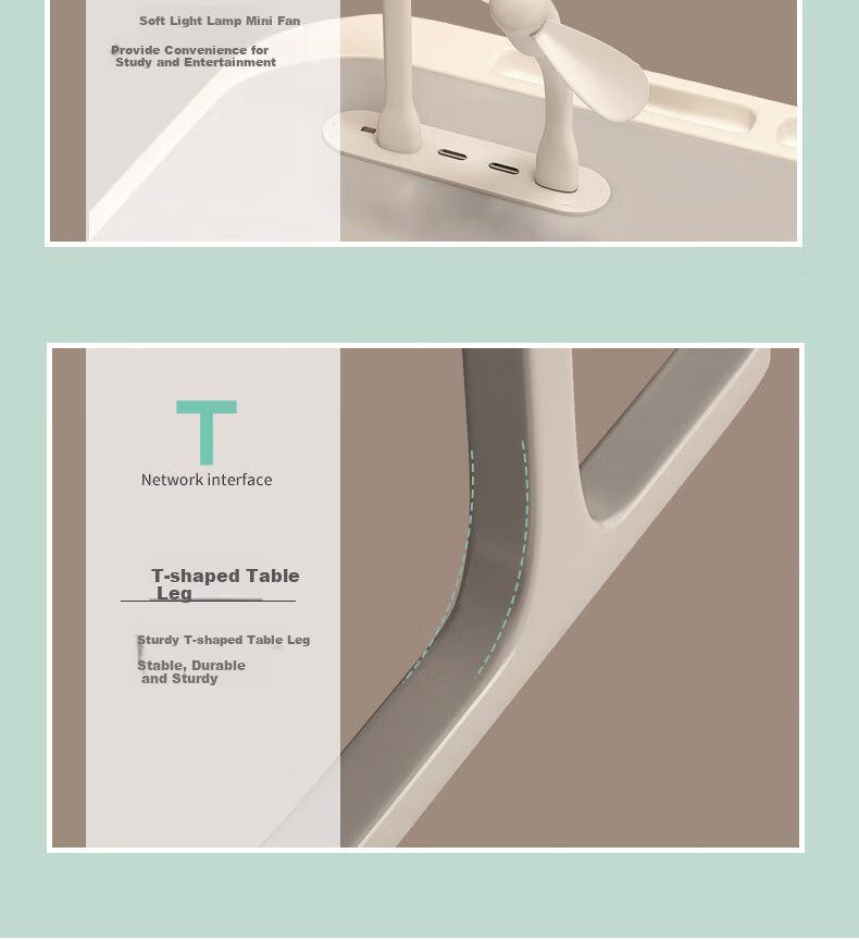 XIAOJIANGCAI Multifunctional Small Table Bedside Desk Computer Desk Bedside Study Table Folding Table T-Shaped Legs Thickened And Reinforced 12