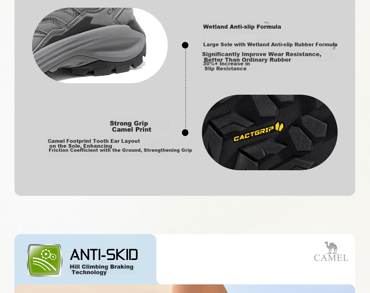 CAMEL [Buyu PRO] Outdoor Hiking Shoes for Men And Women, Breathable Casual Shoes, Non-Slip Wear-Resistant Sports Footwear 8