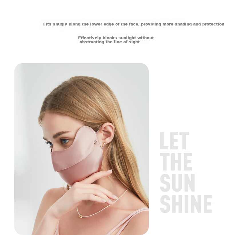 ELLE [100% Silk] Sun Protection Face Mask for Women, Eye Corner Protection, UV-Resistant Mulberry Silk Face Mask, Mid-Autumn Festival Gift 12