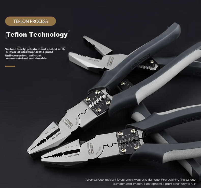 JERXUN Multifunctional 8-Inch Wire Pliers, Tiger Pliers, Electrician's Pliers, Labor-Saving Flat-Nose Pliers, Wire Stripping Pliers, Wire Cutting Pliers, And Wire Stripping Pliers 6