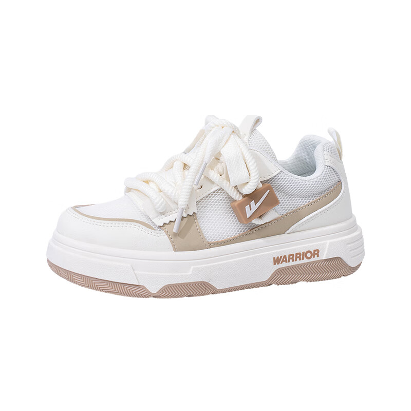Huili Spring New Women's Shoes, Thick-Soled Sneakers, Fashionable Versatile Footwear J575Z White/Khaki-Single Mesh Style 37