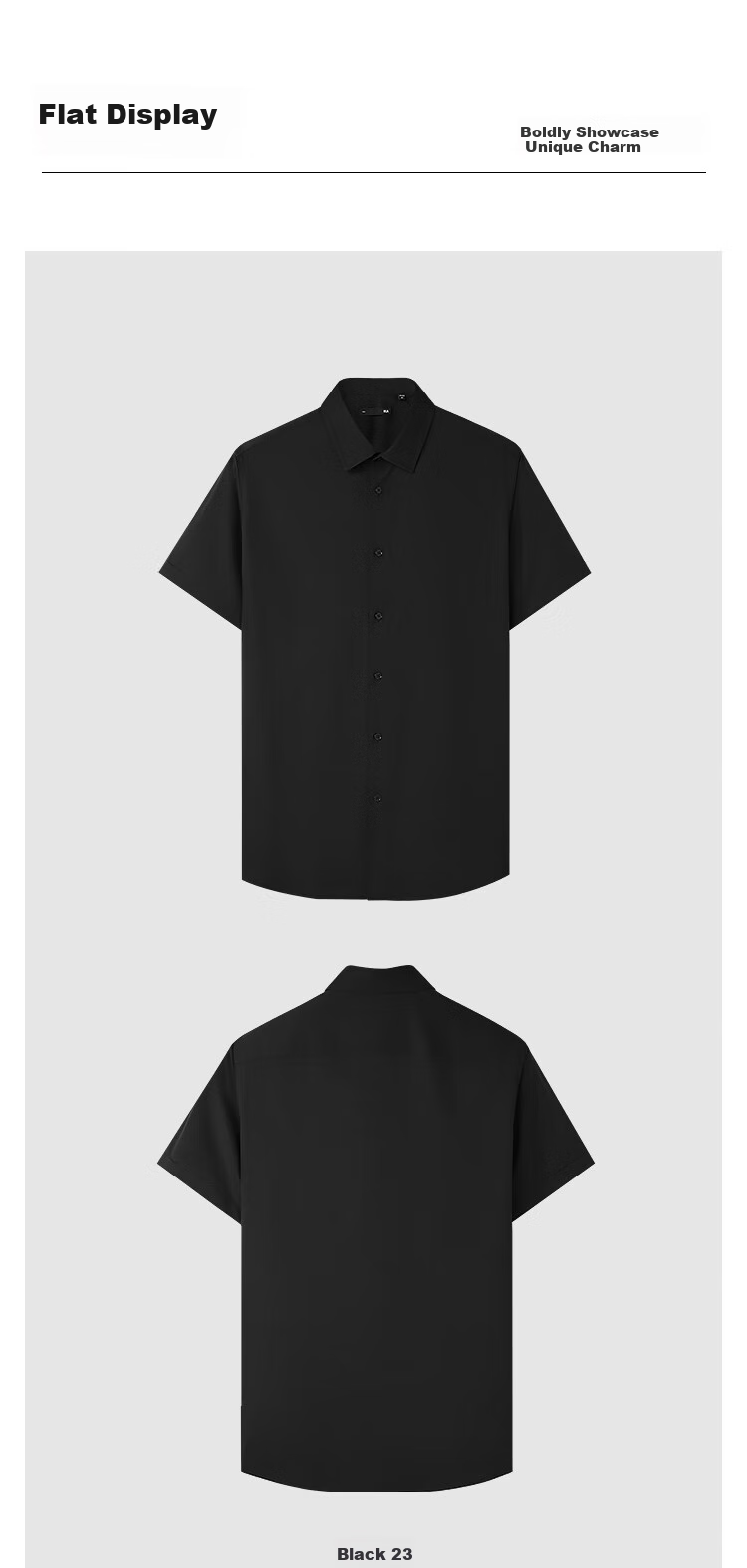 HLA Short-Sleeve Shirt for Men, Summer Lightweight Business Shirt And Large Size Formal Shirt, Bleached White, Size 45, Qixi Festival Gift 6
