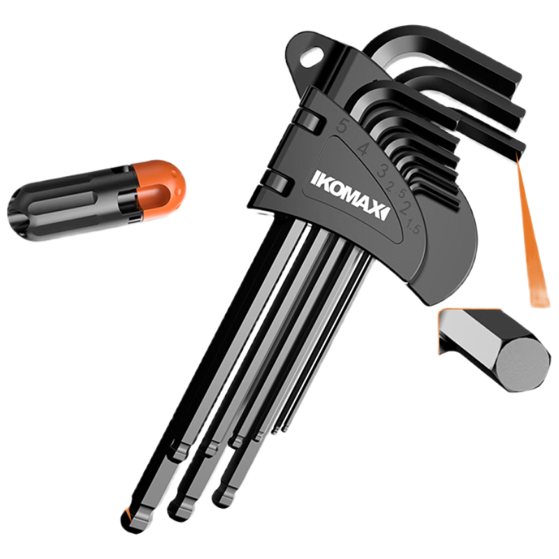 Huangxiaochao Hex Key Set, Extra Long - Flat Head Hex Screwdriver, Standard Reinforced Hexagon, 9-Piece Set 1